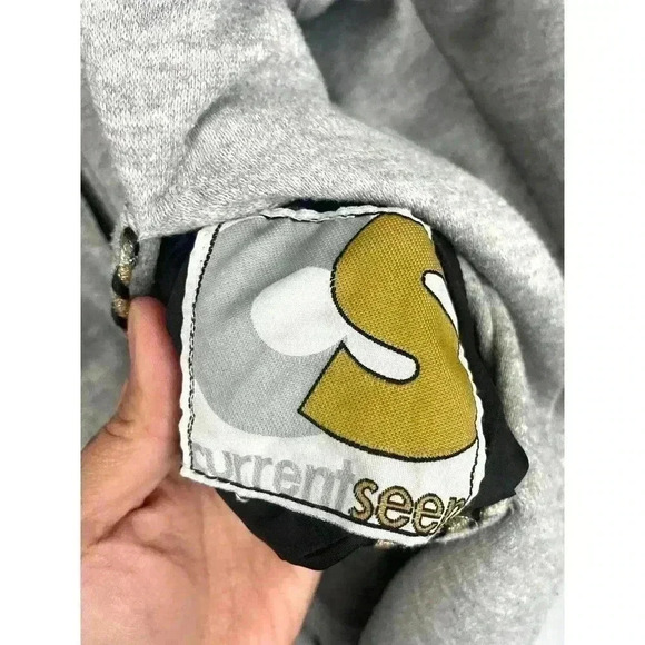 VTG Reversible Windbreaker Jacket OS Silver Snap Button Closure CURRENT SEEN - Picture 2 of 11